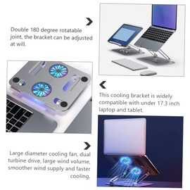 Operitacx Adjustable Laptop Cooler with Dual Fans Height Adjustable Ventilated Rack for Gaming Laptops Support Suitable Under Sturdy and Practical Cooling Stand