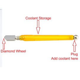 MAXTOOL Wheel Oil Glass Cutters High Penetration for 0.3151/0.500" 8-12mm Premium Carbide Tip Glass Mirror Tiles Cutting Tool MXT-SQD-155