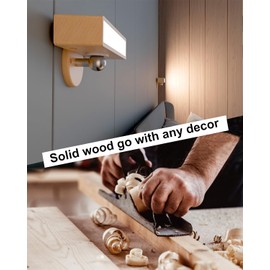 DetarZinLED DetarZinLED Akku Wandleuchte Innen,Wandleuchte Kabellos Dimmbar 1 Stck Touch Control,Lampe ohne Bohren und Stromanschluss,Holz Wandlampe 360 drehbare Magnetische fr Schlafzimmer Wohnzimmer