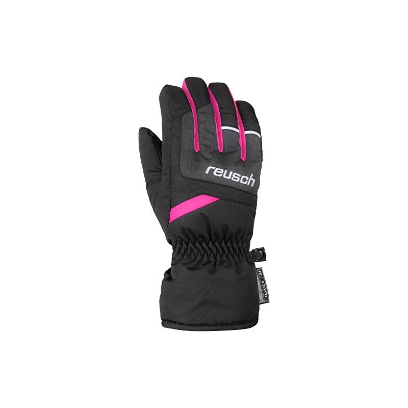 Reusch Children's Bennet R-Tex Xt Gloves, Black/Black Melange/Pink Glo, 6.5