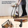 HOOBRO Bar Cart, Home Bar Serving Cart, Kitchen Cart, Rolling