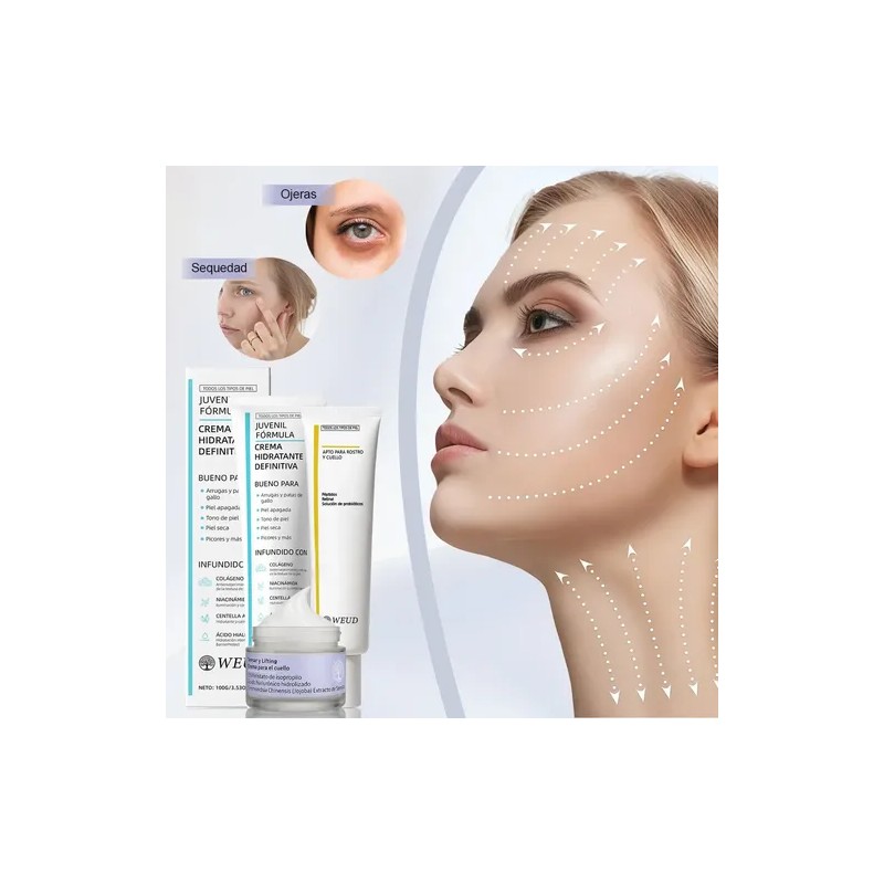 3pc Rutina Hidratante Anti-arruga Reafirma Crema Ojos Cuello