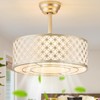 Phrylix Gold Fandelier Ceiling Fan with Light, 20" Caged Gold