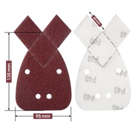 SATC Mouse Sander Pads 30-Piece 40 Grit Mouse Sanding Pads 4 Holes Detail Sander Pads Hook and Loop Mouse Palm Sanding Paper Sandpaper for Mouse Sander