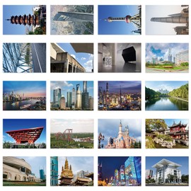 xtvinvm Shanghai China Travel Postcards from Around the World Vintage Postcard Pack for Mailing Business Christmas Holiday Birthday Postcards with Mailing Side Set of 20