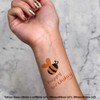 4 x 'Happy Birthday Bee' Temporary Tattoos - Water Resistant,