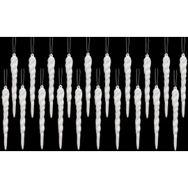 Christmas Concepts® 12cm Glitter Icicle Decorations Christmas Tree Trims (WHITE, 20)