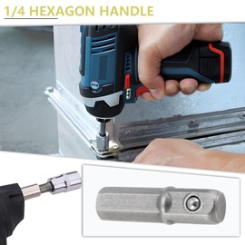 LT Easiyl 4Pcs 1/4" Hex to 1/4" Square Drive Bit Adapter 25mm Long Socket Drive Adapter Extension for Electric Screwdriver Tool, Chrome Vanadium Steel