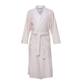 CHADSWORTH & HAIG Microfiber Plush Bath Robe with Minx Lining. Luxury Spa & Hotel Robe for Women & Men IVORY S