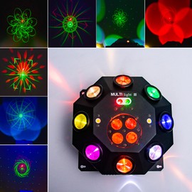 150w Moving Head RGBW DJ Light LED Rotating Beam Lights Disco Starlight Pin Light Event Lighting W/Sound Activated & DMX512, for Wedding Party Live House KTV Concert Festival