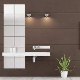 12PCS Mirror Wall Stickers Decoration, DIY Acrylic Removable Square Wall Stickers Art Wall Sheet, Best for Home Living Room Bedroom Sofa TV Office Restaurant Aisle Wall Decoration (20cm)