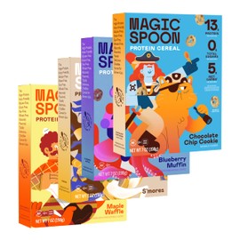 Magic Spoon Cereal, Variety 4-Pack of Cereal - Keto & Low Carb Lifestyles, Gluten & Grain Free, High Protein, 0g Sugar
