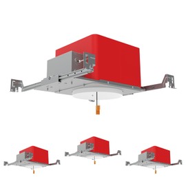 mw 4 Pack 6 Inch Fire Rated Recessed Light 2 Hours New Construction Housing, Air Tight Fireproof Recessed Housing with TP24 Connector, IC Rated, UL, ETL Certificated