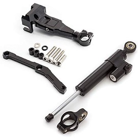 FXCNC Motorcycle CNC Steering Damper Stabilizer Buffer Control Bar with Mounting Bracket Kit Set Compatible with MT-09 MT09 FZ09 FZ-09 (not tracer) 2013-2020, XSR 900 2015-2020, MT09 SP 2018-2020