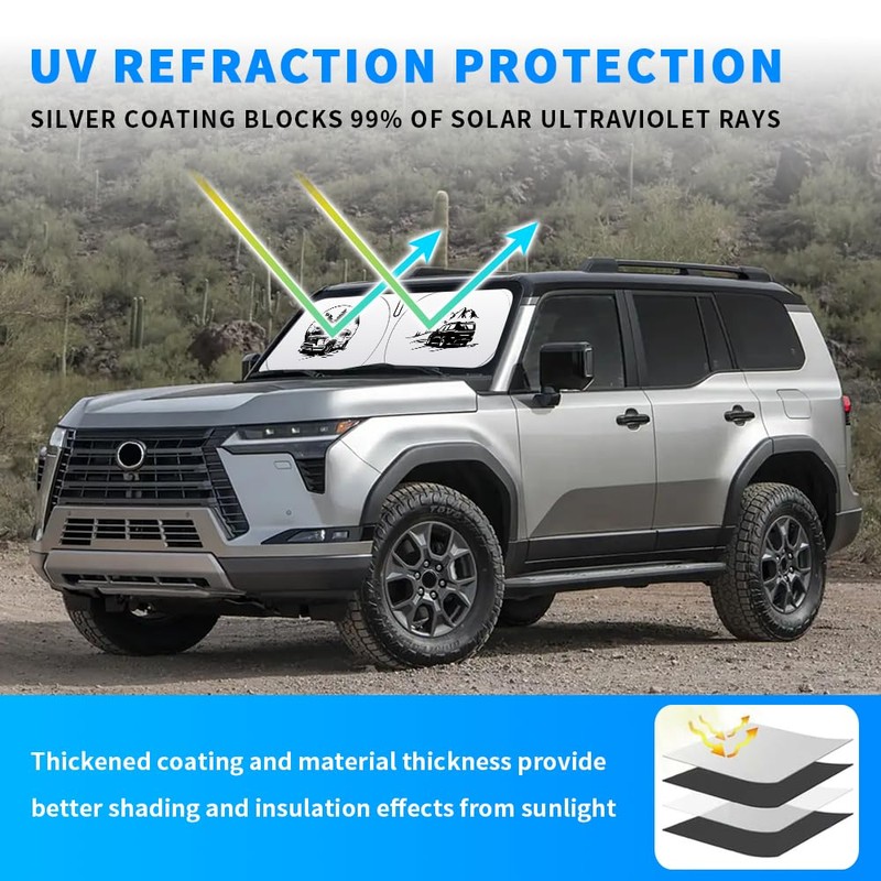 for GX550 2024-present Windshield Sun Shade Car Front Window Covers