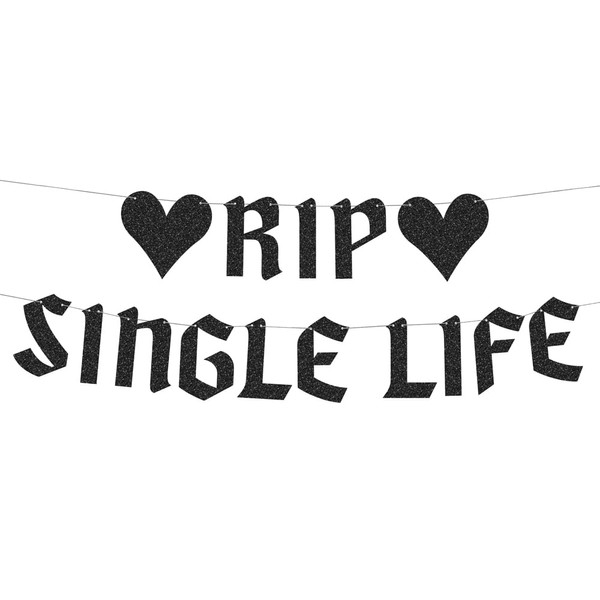 xo, Fetti RIP Single Life - Pancarta de despedida de soltera, decoración perfecta para despedida de soltera, haz que la novia sea amada, despedida de soltera o despedida de soltera