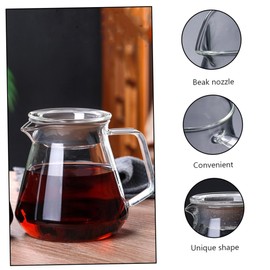 Ciieeo 1pc Versatile Glass Kettle Heat Resistant Coffee Pot Portable Milk Jug Ergonomic Handle for Tea Juice and Milk Transparent Design for Easy Monitoring