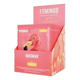 Birdman Fitmingo Proteína Vegana en Polvo  con Inositol, Ácido Hialurónico y Potenciadores de Colágeno  Sin Lactosa  Vainilla  10 Sobres              