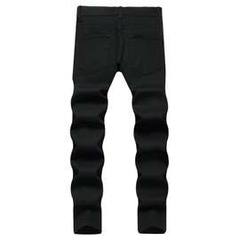 Baylvn Men's Punk Style Letter Pattern Green Snake Printed Jeans Pants,5705 Black,Size 30