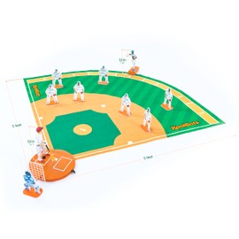StrikeZone Baseball Game - Giant 5 x 5 feet Rollout Field,10" Realistic Batter, Precision Controlled Spring-Loaded Pitching & Batting Action - Great for Gifting & Board Games