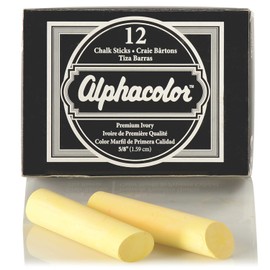 Quartet Alpha Chalk, 5/8" Diameter, Golden Ivory, 12 Sticks per Pack (333005)