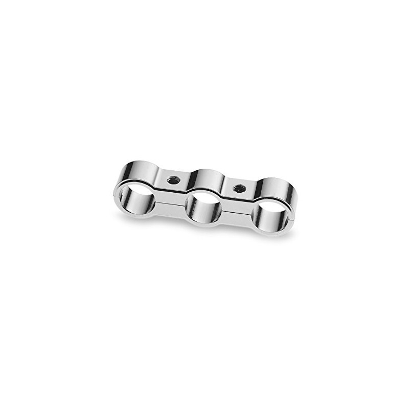 Chrome Triple Hose Separator Clamp for Motorcycle Oil/Fuel Lines