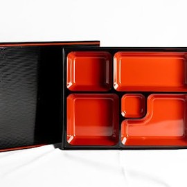 Sushi Sushi Black and Red Bento Box with 5 Section Inner 272x212x65mm