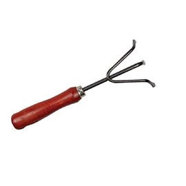 Brown & Black Metal Hand Rake with Wooden Handle, 1 Piece - Durable & Stylish Design, Versatile Tool for Various Gardening Tasks