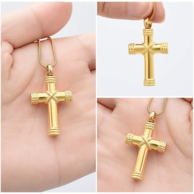 shajwo Cremation Jewelry Cross Urn Ashes Necklace for Women Men