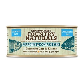 Grandma Mae'S 79700186 5.5 Oz Grain Free Sardine & Ocean Fish Dinner Cat Food (24 Pack), One Size