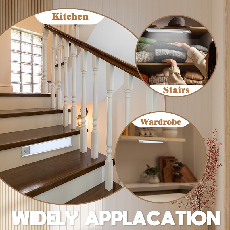 Konohan 4 Pcs Under Cabinet Lights Magnetic Sticky, Cabinet Lights