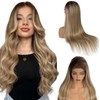 Blonde Balayage Wig Human Hair 13x4 Ash Brown HD Lace