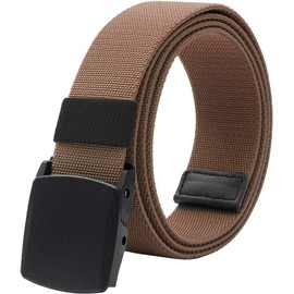 LionVII Men's Elastic Belt Tactical Military with Plastic Buckle 130 cm, brown