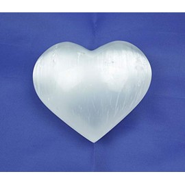 1 Selenite Heart White Polished I 160 g I Worry Stone