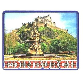 Scottish Souvenir Fridge Magnet Edinburgh Castle Scotland Gift Scene Wood Royal