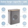 LONBET Laundry Basket with Lid, Made from Breathable Fabric |