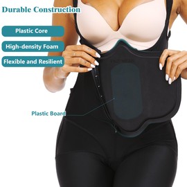 PAZ WEAN Ab Board Post Surgery Liposuction, Post Op Tummy Tuck & Lipo Foam Compression Faja Board for Flattening Stomach after Surgery Supplies BBL 360 Hard Lipo Recovery Abdominal Pads Board Black