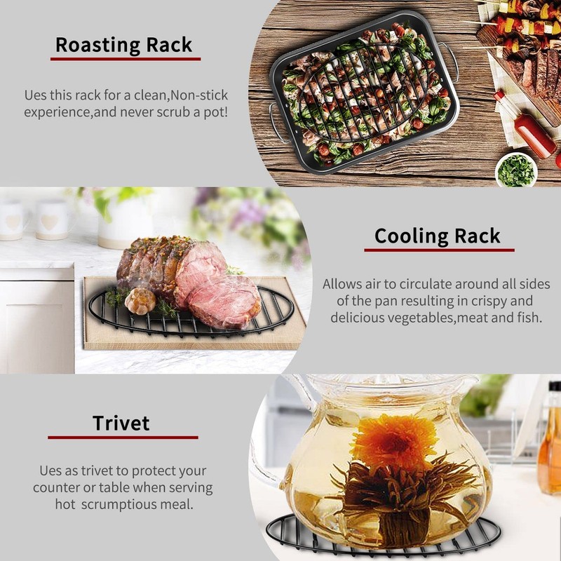 JY COOKMENT Cooling Roasting Rack with Integrated Feet, Enameled Coating,