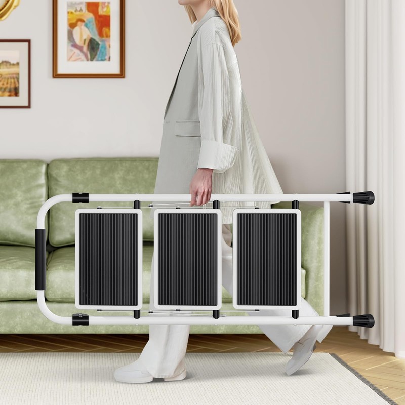 Step Ladder, Folding Step Stool with Wide Anti-Slip Pedal, Sturdy