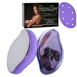 Germantique Crystal Hair Eraser,Natural Crystal Hair Remover,Reusable Painless Nano Glass Hair Removal Device Without Shaver,Gentle Crystal Epilator and Exfoliator for Silky Smooth Skin(Violet)