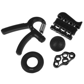 ASAB 5pc Hand Grip Strengthener Kit Set Wrist Forearm Muscle Fitness Exercise Ring Exerciser Finger Training Adjustable Stress Relief Grips