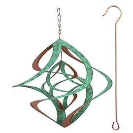 Red Carpet Studios 91061 14-Inch Cosmix Helix Wind Spinner, Deluxe with Hanger Patina & Copper Finish