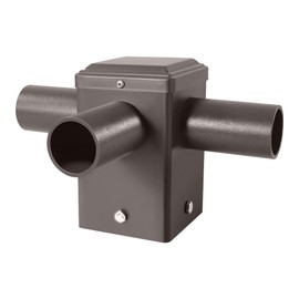 90 Degree Top Mount Triple Tenon Adapter for 4 Inch Square Poles with Slip Fitter Mount (2 3/8 inch), Great for LED Shoebox Lights