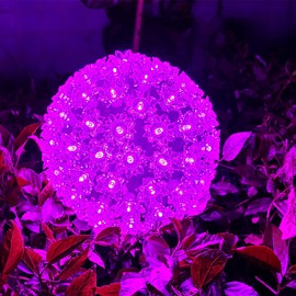 League Power Purple Starlight Sphere Lights, 7.5 Inch and 100 LED’s UL Certified Commercial Grade Hanging Sphere Lights Set, for Indoor Outdoor Party, Garden, Patio, Trees.
