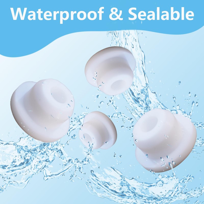 12 PCS Bathtub Jet Covers Silicone Hole Plug White Tube