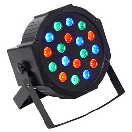 Rockville RockPAR50 Black Compact Par Can Wash Light, 18 RGB LEDs, DMX, Perfect for DJs, Events, Clubs, Parties
