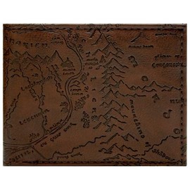 Aragorn Lord of The Rings Gondor Mordor Realm Map Brown ID and Card Bi-Fold Wallet, One Size