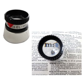 HAWK 1" Printer Or Photographer's 15x Power Loupe, With Clear Plastic Bottom, Glare Resistant Interior - MG965