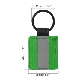 PATIKIL Reflective Keychain Tags, 12 Pack Reflective Zipper Pulls Nylon Keychain High Visibility Reflectors Tags for Backpack Pendant Dog Collar, Green