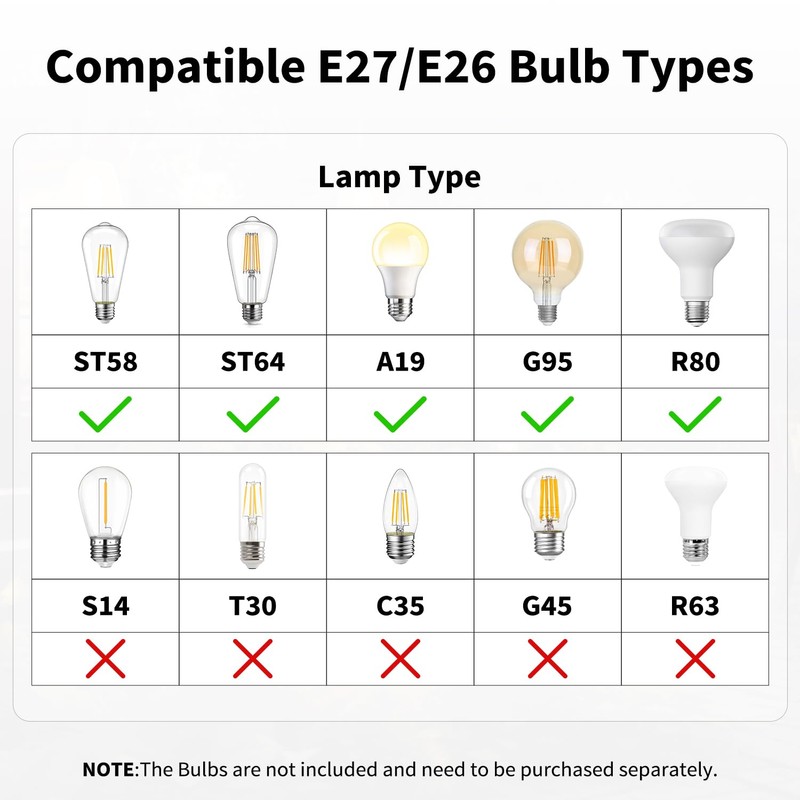 FIRMERST 10 FT Hanging Lantern Pendant Light Cord with E26/E27